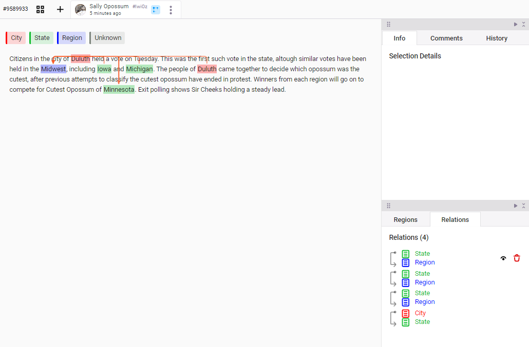 Relations panel screenshot